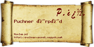 Puchner Árpád névjegykártya